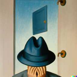 a representation of anxiety, painting by Rene Magritte generated by DALL·E 2